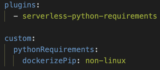 Serverless Python Requirements plugin